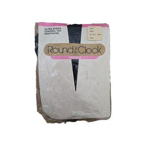 Vintage Round The Clock Pantyhose Sz A Navy Control Top Ultra Sheer, Hosiery